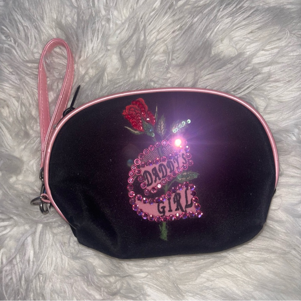 Isabella Fiore Pink and Black Clutch